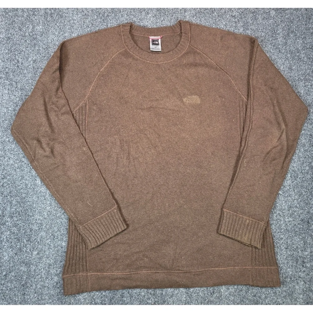 The North Face Mens Brown Cotton Wool Blend Crewneck Sweater AP3D Size Medium